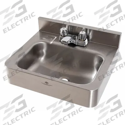 ACORN Bathroom Sink: 1950, Silver, Stainless Steel, Dual Manual Handle - One-Station Wall-Mounted Bathroom Sinks with Faucets