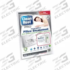 CLEANREST Pillow Protector: King, 36 in Overall Lg, 20 in Overall Wd, White, Satin, Pillow Protector (MPN 845168001786). Key specifications — Brand: CLEANREST; Material: Satin.