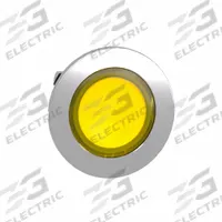 SCHNEIDER ELECTRIC Pilot Light Head: 30 mm Panel Mounting Hole Dia, Yellow, Smooth, LED, XB4 Series (MPN ZB4FV083). Key specifications — Brand: SCHNEIDER; Compatible Lamp Module Type: Universal LED Module; Compatible with Series: XB4.