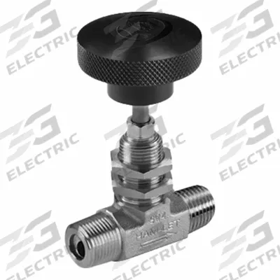 HAM-LET Integral-Bonnet Needle Valve: Inline Valve Body, 316 Stainless Steel - Stainless Steel Straight-Body Needle Valves