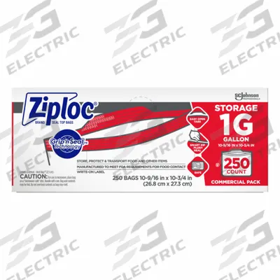 ZIPLOC Reclosable Bag: 1.75 mil Thick, 10 1/2 in Wd, 11 in Lg, Hang Hole Not Included - Single-Zip Reclosable Poly Bags
