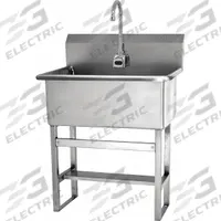 SANI-LAV Scrub Sink: 45 1/2 in Overall Ht, 22 in Bowl Lg, 10 1/2 in Bowl Dp, 2 gpm Flow Rate, Sensor (MPN 531FA). Key specifications — Includes Side Splash: Side Splash Not Included; Power Source: AC Powered; Brand: SANI-LAV.