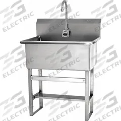 SANI-LAV Scrub Sink: 45 1/2 in Overall Ht, 22 in Bowl Lg, 10 1/2 in Bowl Dp, 2 gpm Flow Rate, Sensor (MPN 531FA). Key specifications — Includes Side Splash: Side Splash Not Included; Power Source: AC Powered; Brand: SANI-LAV.