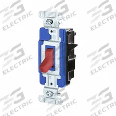 HUBBELL Wall Switch: Toggle Switch, 3-Way, Maintained, Red, 120/277V AC, 15 A (MPN CSB315STR). Key specifications — Illuminated: No; Voltage Rating: 120/277V AC.