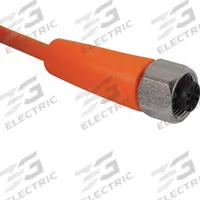 Cordset: M12 Female Straight X Bare Wire, 4 Pins, Orange, PVC, 10 m Cable Lg, 4 A Max Current (A) (MPN EVT002). Key specifications — Cable Jacket Color: Orange; End 1 Gender: Female; End 1 Mounting Orientation: Straight; End 2 Connection Type: Bare Wire; IP Rating: IP69K; Brand: IFM; Wire Size: 22 AWG; Cable Jacket Material: PVC.