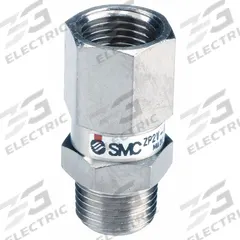 SMC Vacuum Saving Valve: 16 lpm Min Flow Rate, 100 kPa, 12 mm Hex Size, 26.5 mm Overall Lg, Brass (MPN ZP2V-AN1-10). Key specifications — attr158990: Male; attr158994: Female; attr158978: Brass; attr158975: SMC.