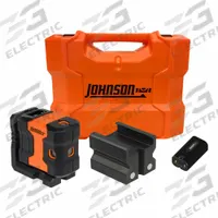 JOHNSON LEVEL Dot Laser: 150 ft Range w/Receiver, Green Beam, Horizontal/Vertical, ±1/8 in @ 35 ft (MPN JDT300-GN5D). Key specifications — attr935954: Green; attr935948: ±1/8 in @ 35 ft; attr935970: Floor Mount; attr935961: Vertical; attr935962: Pendulum Self-Leveling; attr935949: AA; attr935951: Alkaline Batteries Last 12+ Hours for All Day Runtime; attr935952: Batteries Included.