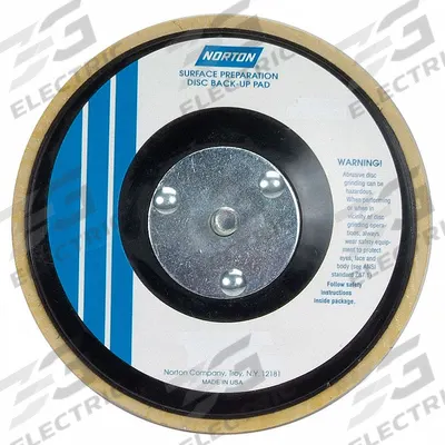 NORTON Hook-and-Loop Disc Backup Pad: 5 in Dia x 1/2 in T, 5/16"-24 Threaded-Shank - Threaded-Shank Surface-Conditioning Disc Backing Pads