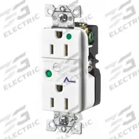 BRYANT Receptacle: Hospital Grade, Duplex, 5-15R, White, 125V AC, 15 A, 2 Pole / 3 Wire (MPN SP82WA)