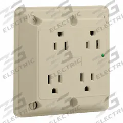 LEVITON Plugs and Receptacles: Quad, 5-15, Ivory, 125V AC, 15 A, 2 Pole / 3 Wire (MPN 5480-I)