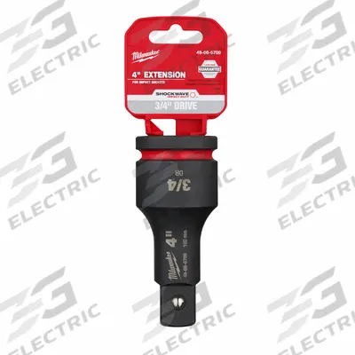 MILWAUKEE Impact Extension: 3/4 in Input Drive Size, 3/4 in Output Drive Size, 4 in Overall Lg - 3/4" Drive Impact Socket Extensions