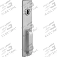 PRECISION Mechanical Exit Device Trim: 36 in Max Door Wd, Stainless Steel (MPN 3R01703ARHRB630). Key specifications — Color: Silver; Product Type: Mechanical Exit Device Trim; Brand: PRECISION; Outside Trim Type: Pull; Exit Device Style: Pull Plate; ADA Compliant: Yes.