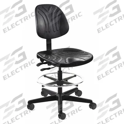 BEVCO Drafting Chair: Black, Plastic Material, Armless Arm, 19 1/4 in Seat Wd - Armless Drafting Chairs