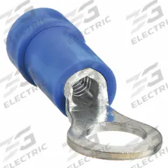 PANDUIT Ring Terminal: Blue, Vinyl Insulation, #10 Stud Size, 16 AWG to 14 AWG Wire Sizes, 600 V (MPN PV14-10R-C). Key specifications — attr1308027: PANDUIT.