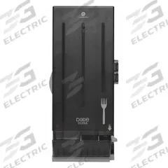 DIXIE Fork Dispenser: Series O, Lever, Countertop/Stand/Wall, 24 3/4 in Ht, 8 3/4 in Dp, Black (MPN SSFD120). Key specifications — SFI Certified: No; Recyclable: No; USDA Certified Bio-based Products: No; Dispenser Type: Fork Dispenser; Bio-Based: No; Compatible Utensils: Fork; Mounting Type: Stand; Refill Indicator: No.