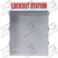 BRADY Lockout Station: 6 Components Included, Lockout Station, No Padlocks, Lockout Board, Text (MPN 50996). Key specifications — Visibility Inside: Board Only; Station Type: Lockout Station; Mounting Location: Wall; Portable: No; Material: Polystyrene; Cover Type: Closed; Filled: No; Includes: (6) Key Hooks.