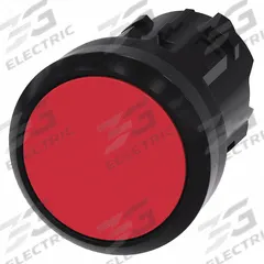 SIEMENS Flush Push Button: Red, 22 mm Mounting Size, Non-Metallic, Momentary (MPN 3SU1000-0AB20-0AA0). Key specifications — Brand: SIEMENS; Action: Momentary; Series: 3SU; Push Button Material Type: Non-Metallic.