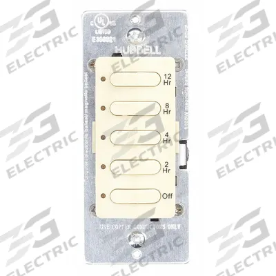 HUBBELL WIRING DEVICE-KELLEMS Countdown Timer: 24 hr Max, 2 hr Min, SPST, 120/277V AC - Digital Pre-Set Countdown Timers without Wall Plates