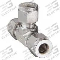 PARKER Compression Tee Fitting: 1/2 in OD x 1/2 in OD x 1/2 in OD Fitting Size, Stainless Steel (MPN 8ET8-316). Key specifications — Compatible Fitting Brands: Parker A-LOK; Brand: PARKER.