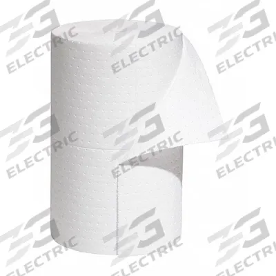 PIG Sorbent Roll: 150 ft Lg, 24 in Wd, Polypropylene, White, 150 ft Roll Lg - Sorbent Rolls