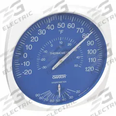 OAKTON Analog Hygrometer: 25%to 80% Humidity Range, Wall, ±3.6°F (MPN WD-35700-20). Key specifications — Humidity Accuracy: +/- 5%; Display Type: Dial; Brand: OAKTON.