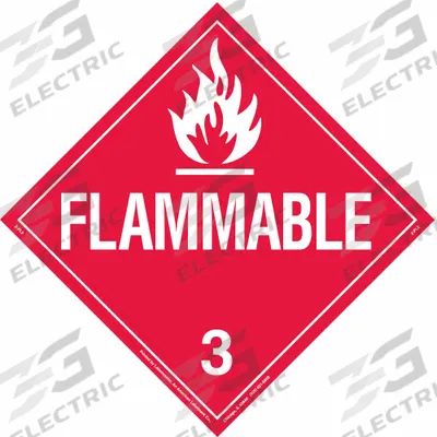 BRADY Container Placard: Flammable, 10 3/4 in x 10 3/4 in, 10 3/4 in Label Ht - Class 3: Flammable Liquids