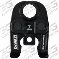 DEWALT Press Jaw: 1 in Pipe, Carbon Steel, For Elkhart PowerPress/Nibco BenchPress/Viega MegaPress (MPN DCE202100). Key specifications — attr518773: Rings; attr537224: 1 in; attr518762: Carbon Steel; attr518771: Galvanized Steel; attr518761: Nibco BenchPress; attr518760: DEWALT.