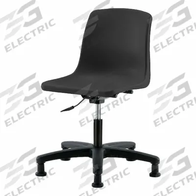 BLUE RIDGE ERGONOMICS Shell Chair: Black, Plastic Material, 17 in Back Ht, 16 in Seat Wd - Armless Office Chairs