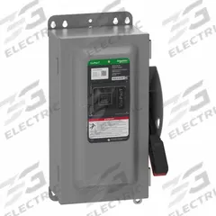SCHNEIDER Safety Switch: Fusible, 60 A, Single Phase, 240V AC, Galvanized Steel, Indoor (MPN VH222NAWKGL). Key specifications — Brand: SCHNEIDER.