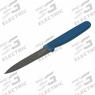 DETECTAMET Paring Knife: Straight, Stainless Steel Blade, Polymer Handle, Blue Handle - Metal-Detectable Knives