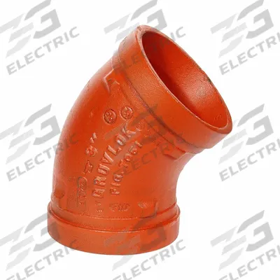 GRUVLOK Metal Pipe Elbow: 45° Elbow, 1 1/4 in x 1 1/4 in - Grooved Pipe Fittings