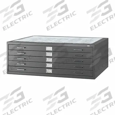 SAFCO PRODUCTS Flat File Cabinet: Black, 5 Drawers, 16 1/2 in Overall Ht - Flat File Cabinets