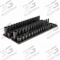 TEKTON Impact Socket Set: 3/8 in Drive Size, 68 Pieces, 1/4 to 1 in/6 mm to 24 mm Socket Size Range (MPN SID91219). Key specifications — attr1204251: TEKTON; attr1215453: 3/8 in; attr1215454: 1/4 to 1 in; attr1224229: Friction.