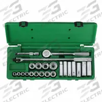 SK PROFESSIONAL TOOLS Socket Wrench Set: 1/2 in Drive, 23 Piece, 12-Point, SAE, 7/16 in to 1 1/4 in (MPN 4123). Key specifications — attr1224269: 1/2 in; attr1204638: Drive Tools Included; attr1204650: 7/16 in to 1-1/4 in; attr1204658: 10.3 in Fixed, Round Head Ratchet; attr1204673: Socket Bits Not Included; attr1204681: Wrenches Not Included; attr1204688: SK PROFESSIONAL TOOLS; attr1224230: Friction.