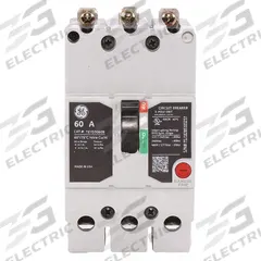 GE Molded Case Circuit Breaker: 60 A Amps, 25kA at 277/480V AC, Fixed, Lug, ABC, Std (MPN TEYD3060B). Key specifications — Series: TEY; Max. AIR Rating: 25kA at 277/480V AC; Instantaneous Trip: Fixed; Terminal Connection: Lug; Phase Connection: ABC.