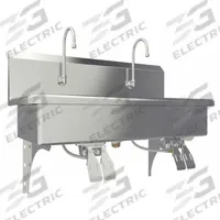 SANI-LAV Wash Station: 2 Stations, 8 in Bowl Dp, 37 in Bowl Lg, 16 1/2 in Bowl Wd, Faucet Included (MPN 54WSL-0.5). Key specifications — Includes Side Splash: Side Splash Not Included; Series: Stainless Steel Wash-Station; Brand: SANI-LAV.