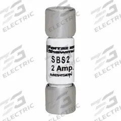 MERSEN Fuse: SBS Series, Midget, Fast-Acting, 2 A, 600 V AC, 13/32 in x 1 3/8 in, Non-Indicating (MPN SBS2). Key specifications — attr1287209: SBS; attr211192: MERSEN.