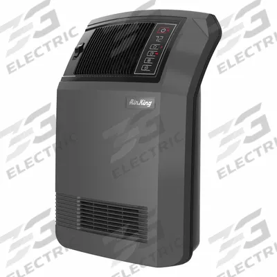 AIR KING Portable Electric Heater: 1500W, 2 Heat Settings, Black - Portable Pedestal & Tower Electric Office Heaters