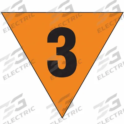 LABELMASTER Fire Division Symbol Placard: 3, 12 in, 12 in Label Wd, Magnetic Vinyl