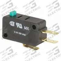HONEYWELL Miniature Snap Action Switch: Plunger Actuator, 1NO/1NC, Quick Connect (MPN V7-1S17D8). Key specifications — AC Contact Rating: 0.1 A @ 125 V; Electrical Connection: Quick Connect; Series: V7; Brand: HONEYWELL.