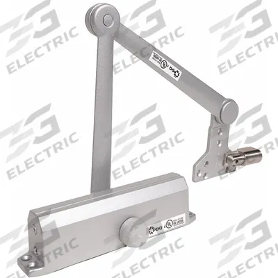 PDQ Door Closer: Parallel Mounting Type, Grade 3 - Light Duty, Aluminum, 11 1/4 in Lg - Parallel Arm-Mount Door Closers