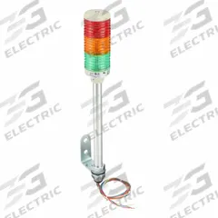 SCHNEIDER Tower Light Assembly: 3 Tier, Green/Orange/Red, No Sounder Tier, 508 5/16 mm Overall Ht (MPN XVC6B3). Key specifications — Manufacturer Part Number: XVC6B3; Brand: SCHNEIDER; Operating Voltage: 24V; Light Tier Color: Red.