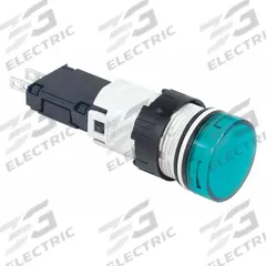 SCHNEIDER ELECTRIC Pilot Light: 16 mm Panel Mounting Size, Green, LED, XB6 Series (MPN XB6AV3GB). Key specifications — Series: XB6; Brand: SCHNEIDER; Includes Push-To-Test: No Push-To-Test Included.