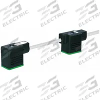 MURRELEKTRONIK Cordset: (2) DIN Form BI Female Right Angle x Bare Wire, 10 m Cable Lg, PVC, Gray (MPN 7000-58101-2171000). Key specifications — Wire Size: 18 AWG; Brand: MURRELEKTRONIK; Cable Jacket Color: Gray; IP Rating: IP67; DIN Connector Spacing: 100 mm.