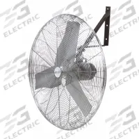 AIRMASTER FAN Mounted Fan: 30 in Blade Dia, 115V AC, 1/3 hp Motor HP, Wall Mount, Non-Oscillating (MPN 71726). Key specifications — Brand: AIRMASTER FAN; Voltage: 115V AC; Number of Speeds: 3; Fan Mounting Location: Wall; Oscillation: Non-Oscillating; Mounting Type: Arm.