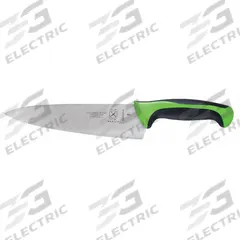 MERCER CUTLERY Chefs Knife: Sharp Edge, 8 in Overall Lg, Steel Blade, Green Handle, Stamped, Green (MPN M22608GR). Key specifications — Sub-brand: Millennia Colors; Brand: MERCER CUTLERY; Blade Material: Steel; Blade Type: Sharp Edge; Forged/Stamped: Stamped; Handle Color: Green; Handle Material: Santoprene/Polypropylene; Knife Type: Chef's Knife.