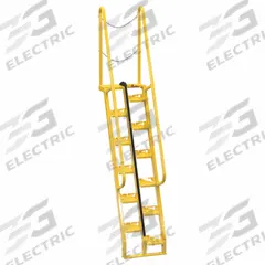 VESTIL Alternating Tread Stairs: 10.5 ft Overall Ht, Steel, 350 lb Load Capacity, Perforated (MPN ATS-7-68). Key specifications — Color: Yellow; Brand: VESTIL.