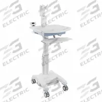 LUXOR Medical Workstation Cart: Aluminum, (2) Swivel with Brake, 0 Drawers, 0 Shelves (MPN MCWS003). Key specifications — Material: Aluminum; Brand: LUXOR; Caster/Wheel Configuration: (2) Swivel with Brake.