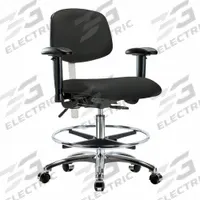 Cleanroom Task Chair: Vinyl, Arms Included, Ht Range 21 1/2 in to 29 in, 18 1/2 in Seat Wd, Adj (MPN BR-NCR-VMBCH-CR-T0-A1-CF-CC-8540). Key specifications — Foot Support: Yes; Back Tilt Backward: 13.5°; Back Tilt Forward: 10.5°; Base Material: Aluminum; Brand: APPROVED VENDOR; Product Type: Cleanroom Task Chair; Cleanroom Class: ISO 5; ESD-Safe: Not ESD Safe.