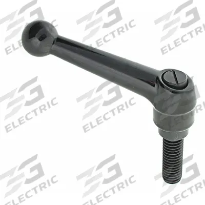 APPROVED VENDOR Adjustable Handle: Zinc w/ Steel Thread, #10-24 - Ball-Style Adjustable Handles with Threaded Stud